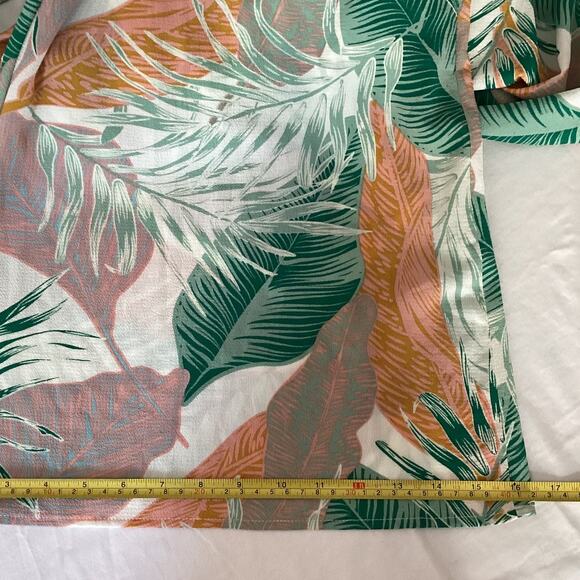 Blue Blush Tropical Print Jumpsuit Sleeveless Spaghetti Straps Cropped Wide Leg - Picture 13 of 15